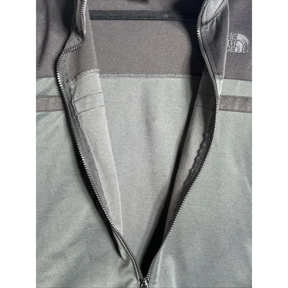 The North Face Mens Jacket Size XL Gray/Black Full Zip Varsity Bomber Track
